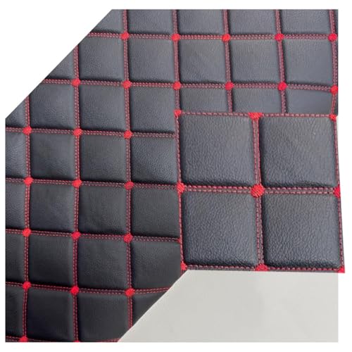 Kunstleder Gesteppt Kaschiert Meterware, Leder Polsterstoff Stoff für Schrank Ledertasche Autositz Sofa Möbel Repara(Black,1.6x10m) von GDKLDFG