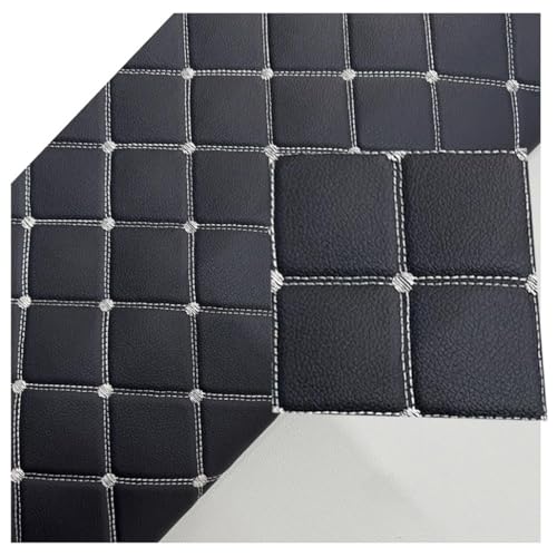 Kunstleder Gesteppt Kaschiert Meterware, Leder Polsterstoff Stoff für Schrank Ledertasche Autositz Sofa Möbel Repara(Black 2,1.6x10m) von GDKLDFG