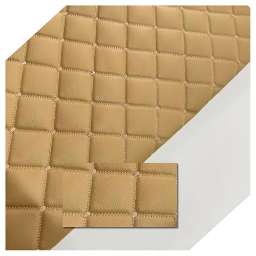 Kunstleder Gesteppt Kaschiert Meterware, Leder Polsterstoff Stoff für Schrank Ledertasche Autositz Sofa Möbel Repara(Khaki,1.6x10m) von GDKLDFG