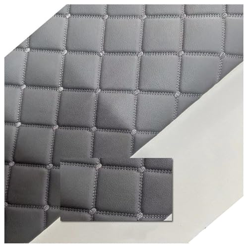 Kunstleder Gesteppt Meterware Polsterstoff Möbelstoff Gesteppt Kaschiert Leder Polsterstoff Stoff Kunstleder Polsterstoff Bezugsstoff Lederoptik Als Polster-Stoff/Sitzbezug für Den Innen(Gray,1.6x1m) von GDKLDFG