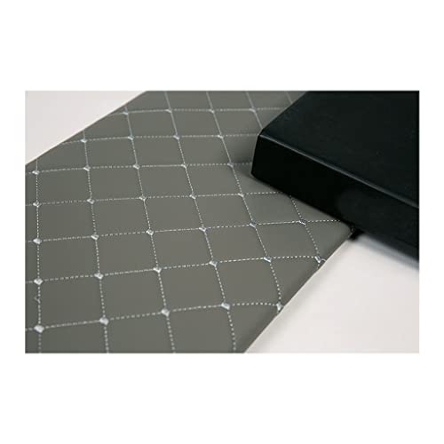 Kunstleder Gesteppt Meterware Polsterstoff Möbelstoff Kaschiert Leder Polsterstoff Stoff Kunstleder Polsterstoff Bezugsstoff Lederoptik Polster-Stoff/Sitzbezug(Grey square,1.4X1.5m) von GDKLDFG