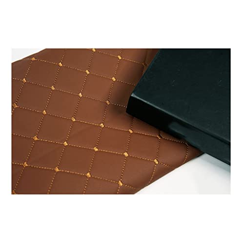 Kunstleder Gestepptes Leder 1.4x1m Leder Stoff Kunstleder Gesteppt Kaschiert 3mm Leder Polsterstoff Stoff,für Polsterarbeiten, Auto, Kissen Uvm(Brown Diamond grid,1.4X1.5m) von GDKLDFG