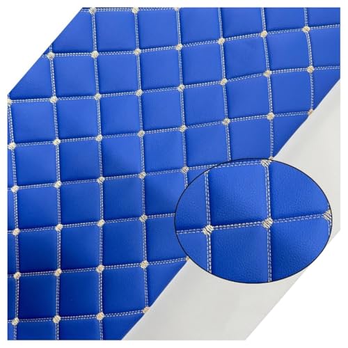 Kunstleder Lederkonzept Kunstleder Polsterstoff Gesteppt Kaschiert Meterware Möbelstoff Dekostoff Kunstleder, Für Polstermöbel, Handwerk(Navy Blue,1.6x1m) von GDKLDFG