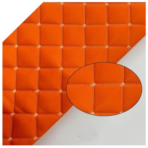 Kunstleder Lederkonzept Kunstleder Polsterstoff Gesteppt Kaschiert Meterware Möbelstoff Dekostoff Kunstleder, Für Polstermöbel, Handwerk(Oranje,1.6x10m) von GDKLDFG