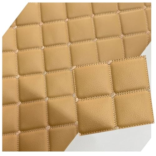 Kunstleder PVC Gesteppt Kaschiert Leder Kunstleder Polsterstoff Gesteppt Kaschiert Meterware Dekostoff Für Schrank Ledertasche Autositz Sofa Möbel(Beige,1.6x10m) von GDKLDFG