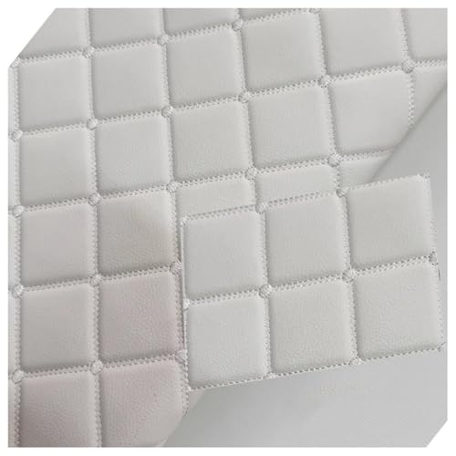 Lederkonzept Gesteppt Stoff Meterware Kaschiert Karo Polsterstoff Möbelstoff Für Schleifen-Ohrringe, Die Materialbeutel DIY-Handwerk Und Dekoration(White,1.6x1m) von GDKLDFG