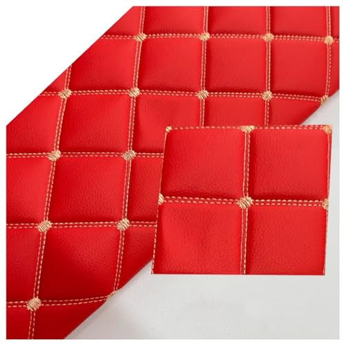 Möbelstoff Premium Bezugsstoff Zum PU Stoff Leder, Kunstleder Kunstleder Material Polster Handwerk DIY Nähen Sofa Handtasche Autositz Dekorationen(Red,1.6x10m) von GDKLDFG