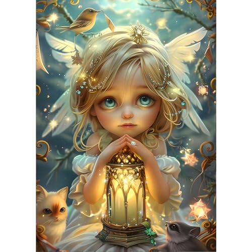 GDYEEH 5D Elfe Mädchen Diamant Painting Pictures, DIY Traumland Diamant Art Painting Kits, Fantasie Diamond Painting Set for Adults Anfänger, Mosaic Making, Diamond Painting for Home Decor 30x40cm von GDYEEH