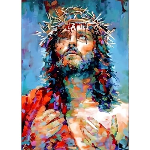 GDYEEH 5D Jesus Diamant Painting Pictures, DIY Christentum Diamant Art Painting Kits, Religion Diamond Painting Set for Adults Anfänger, Mosaic Making, Diamond Painting for Home Decor 30x40cm von GDYEEH