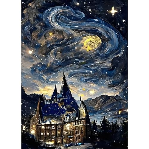 GDYEEH 5D Sternenhimmel Diamant Painting Pictures, DIY Hogwarts Diamant Art Painting Kits, Starry sky Diamond Painting Set for Adults Anfänger, Mosaic Making, Diamond Painting for Home Decor 30x40cm von GDYEEH