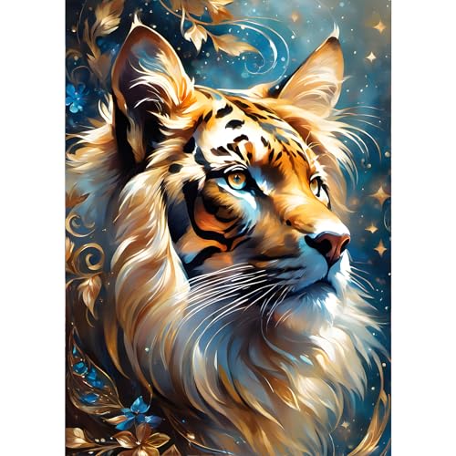 GDYEEH 5D Sumatra-Tiger Diamant Painting Pictures, DIY Fantasie Diamant Art Painting Kits, Traumland Diamond Painting Set for Adults Anfänger, Mosaic Making, Diamond Painting for Home Decor 30x40cm von GDYEEH