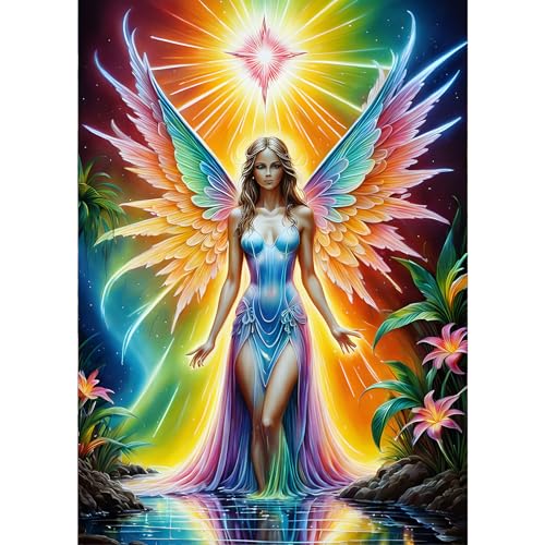 GDYEEH Engel Diamond Painting Erwachsene, 5D Traumland Diamant Painting Bilder Anfänger, DIY Fantasie Runder Vollbohrer Diamanten Malerei Stickerei Kreuzstich Geschenke Home Wand Dekor 30x40cm von GDYEEH