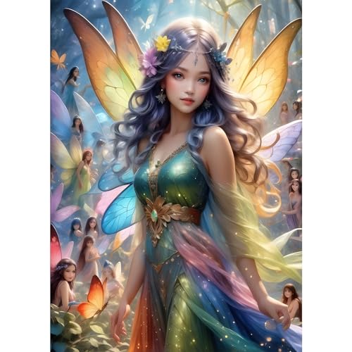 GDYEEH Fee Diamond Painting Erwachsene, 5D Elfenmädchen Diamant Painting Bilder Anfänger, DIY Fantasie Runder Vollbohrer Diamanten Malerei Stickerei Kreuzstich Geschenke Home Wand Dekor 30x40cm von GDYEEH