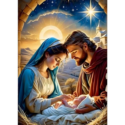 GDYEEH Neues Leben Diamond Painting Erwachsene, 5D Jesus Diamant Painting Bilder Anfänger, DIY Runder Vollbohrer Diamanten Malerei Stickerei Kreuzstich Geschenke Home Wand Dekor 30x40cm von GDYEEH