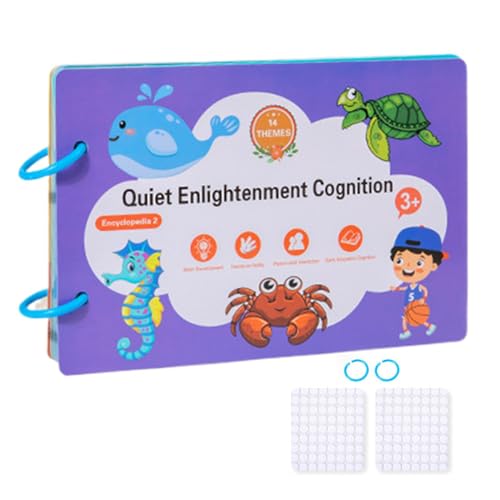 Quiet Sticker-Buch – Quiet Sticker-Rätselbuch | Wiederverwendbares Puzzle-Kunst-Stickerbuch | Tragbare Aufkleber-Aktivitätsbücher, pädagogisches, ruhiges Enzyklopädiebuch, Spaß für Kinder, und von GEBBEM