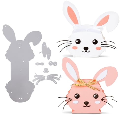 1 Set Stanzschablonen Osterhase Boxen Metall Stanzen Ostern Hase Prägeschablonen Kaninchen Stanzformen Stanzmaschine Schablonen Cutting Dies für DIY Geschenkboxen Handwerk Geschenk von GEBETTER