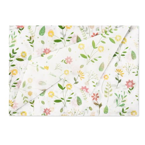 10 Blatt Seidenpapier 50x70cm für Blumenstrauß, Füllmaterial Geschenk Papier Geschenkpapier für Geburtstag Babyparty Hochzeit Valentinstag Taufe Kommunion Geschenkverpackung (Blumen) von GEBETTER