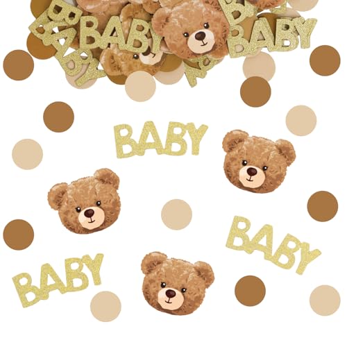 100 Stück 3 Muster Babyparty Deko Konfetti Baby Shower Tischdeko Set Kinder Streudeko für Gender Reveal Party Taufe Kommunion Geburt Konfirmation Motto Party Basteln Dekoration von GEBETTER