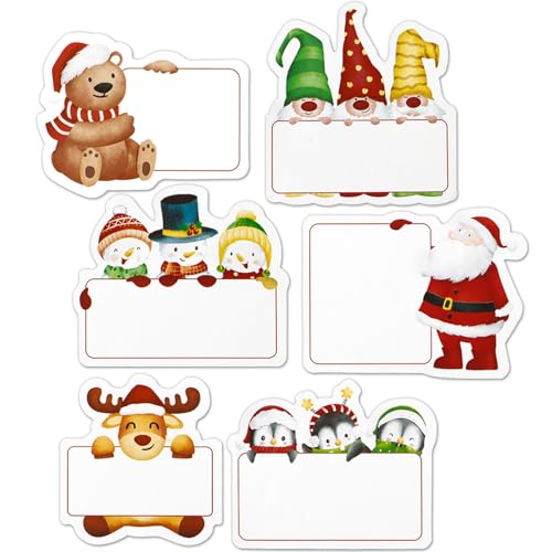 120 Stück Weihnachten Aufkleber Beschreibbar Etiketten Selbstklebend Deko Christmas Weihnachtsmann Geschenkaufkleber Marmelade Sticker Weihnachtssticker Weihnachtsaufkleber Klebeetiketten (Schneemann) von GEBETTER