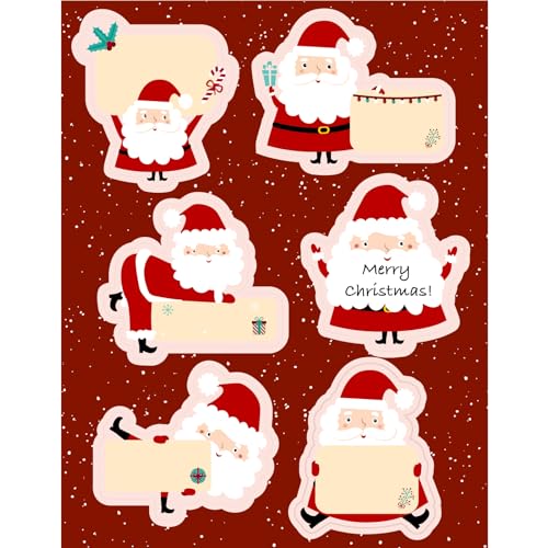 120 Stück Weihnachten Aufkleber Beschreibbar Etiketten Selbstklebend Deko Christmas Weihnachtsmann Geschenkaufkleber Marmelade Sticker Weihnachtssticker Weihnachtsaufkleber Klebeetiketten von GEBETTER