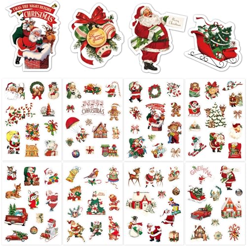 180 Stück Weihnachten Sticker Weihnachtssticker Winter Aufkleber Weihnachtsaufkleber Geschenkaufkleber für Kinder Etiketten Fotoalbum Scrapbooking Neujahr Dekoration Briefe DIY Basteln von GEBETTER