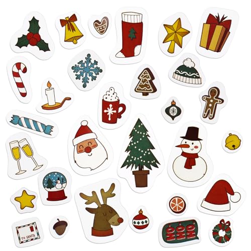 300 Stück kleine Weihnachtsaufkleber selbstklebend Weihnachtssticker Wehinachtsgeschenk Sticker Aufkleber Geschenkaufkleber für Weihnachten Geschenk Scrapbooking Dekoration Etiketten (Bunt B) von GEBETTER