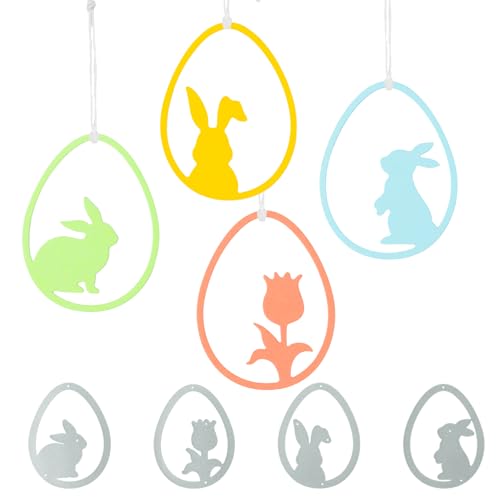 4 Stück Ostern Stanzschablonen Anhänger Osterei Hasen Blume Stanzformen Eier Osterhase Metall Prägeschablonen Schablonen zum Basteln für Scrapbooking Karten Handwerk Deko DIY von GEBETTER