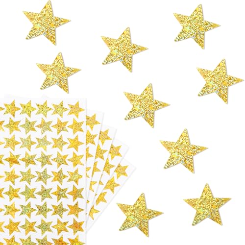 540 Stück Laser Glitzer Sterne Aufkleber Selbstklebend Sticker Etiketten für Weihnachten Weihnachtsdeko Basteln Geschenkbeutel DIY Handwerk Scrapbooking Umschlagsiegel Dekoration von GEBETTER