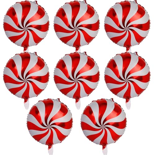 8 Stück Weihnachten Luftballons Lutscher Weihnachtsdeko Helium Ballons Süßigkeiten Deko Bonbons Folienballons Christbaumschmuck für Neujahr Christmas Party Xmas Dekoration von GEBETTER