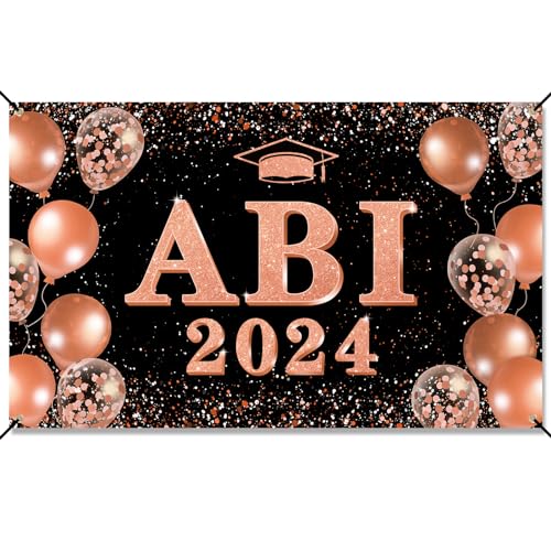 ABI 2024 Banner 110x180cm Graduation Deko für Abschlussfeier Abitur Abschlussparty Hintergrund Dekoration Prüfung Bestanden Geschenke Abschlussdekoration von GEBETTER