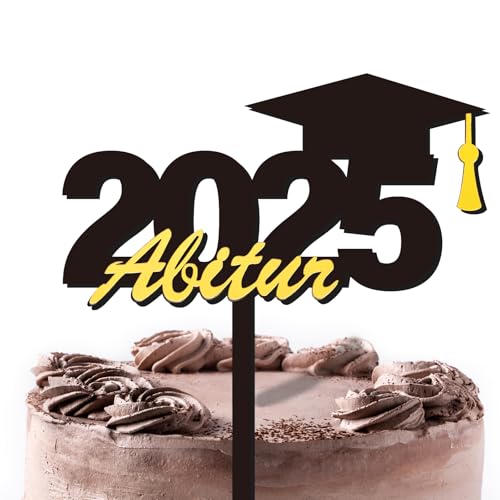 Abitur 2024 Tortendeko Cake Topper ABI aus Acryl Bestandene Prüfung Cupcake Deko Tortenstecker Tortendeko Abschlussfeier Torten Abschluss Graduation Party Geschenke von GEBETTER