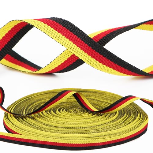 Deutschland Geschenkband 50m x 1cm EM WM Polyester Ripsband Schleifenband Dekoband Stoffband für Weltmeisterschaft Europameisterschaft Dekoration Geschenk Verpacken Basteln von GEBETTER