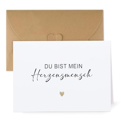 Du bist mein Herzensmensch Karte mit Umschlag Glückwunschkarte zum Geburtstag Faltkarte Grußkarte Geschenk Klappkarte Geschenkideen für Mann und Frau Geschenkkarte von GEBETTER