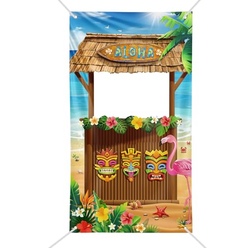 Hawaii Party Fotorahmen 100x180cm Foto Box Accessoire Aloha Fotoautomat Requisiten Foto Booth Props Sommer Strand Tropisch Banner Deko für Luau Party Beachparty Hochzeit Urlaub von GEBETTER