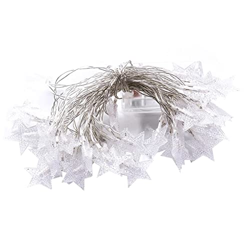 Sternenlichterkette, wasserdicht, batteriebetrieben, Lichterkette für Schlafzimmer, Sternenlichterkette, 10 m, 20 LEDs, Sternenlichter für Innen- und Außenbereiche, glitzernde Weihnachtsbeleuchtung von GEDOX