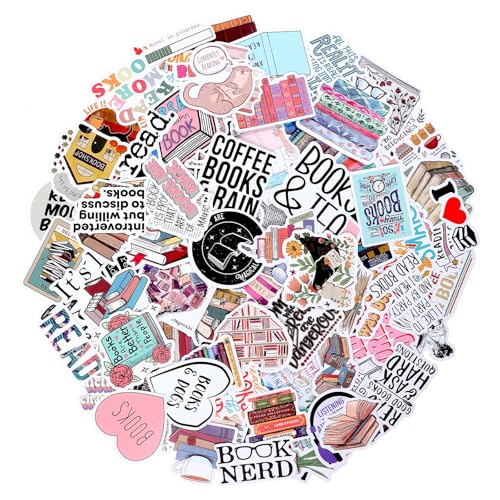 GEEHUA 100 Stück Bookish Sticker, Ästhetische Vintage Aufkleber Buchaufkleber Motivierende Aufkleber zum Lesen Wasserdichte Vinyl Aufkleber für Buchliebhaber Leserzubehör für Laptops Scrapbooks von GEEHUA