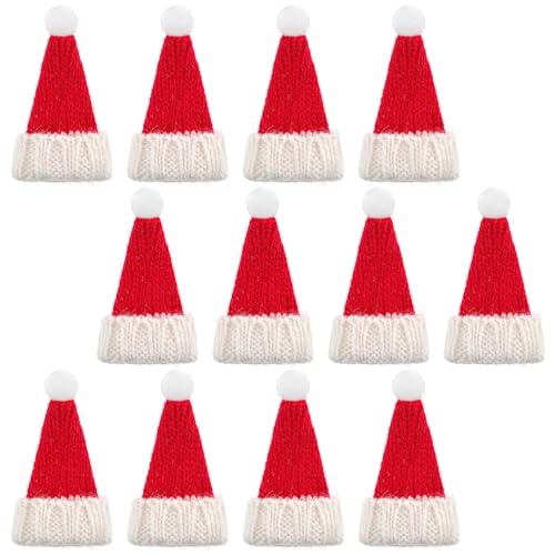 GEEHUA 16 Stück Mini Weihnachtsmützen, Mützen Zum Basteln Mini Weihnachtshüte Kleine Weihnachtshüten Weihnachten Weihnachtsmütze Nikolausmütze Weihnachten Weihnachten Basteln von GEEHUA