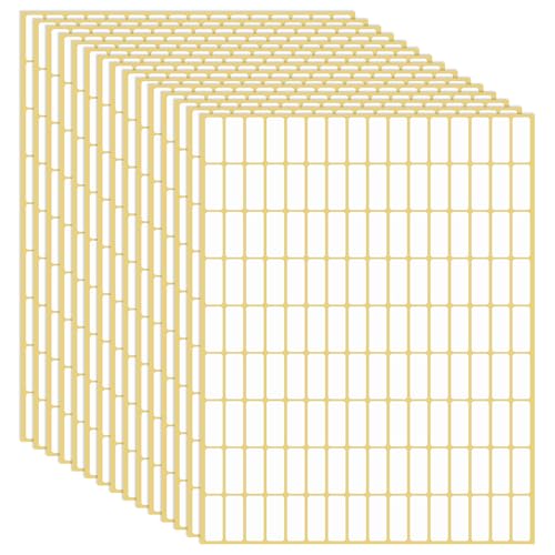 GEEHUA 2160 pcs 8x20mm Etiketten Selbstklebend, Klebeetiketten Zum Beschriften Aufkleber Beschriftungsetiketten Aufkleber Zum Beschriften Preisschilder Etiketten Aktenordner Etiketten (15 Blatt) von GEEHUA