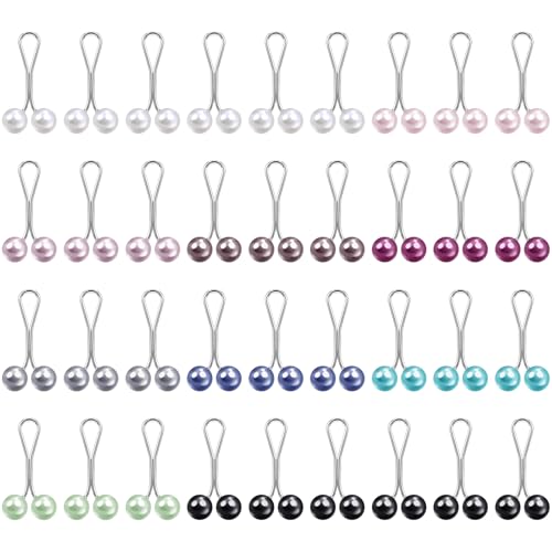 GEEHUA 36 Stück Women's Hijab Pins, Hijab Nadeln Hijab Kopftuch Clips Hijab Kleid Brosche Ausschnitt Verkleinern Hijab Magnet U Safety Pins für Hijab Schal Schalclips von GEEHUA