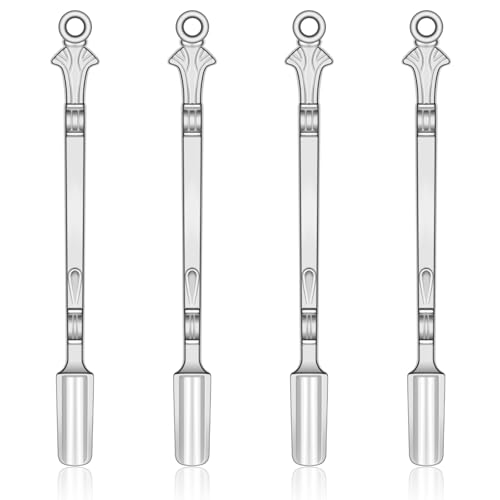 GEEHUA 4pcs Mini Schaufel, Kleine Schaufellöffel Mini Löffel Metalllöffel Legierung Miniatur Pulverlöffel Halskette DIY Schlüsselanhänger Dekoration Geschirr Charm Anhänger für Zuhause Küche von GEEHUA