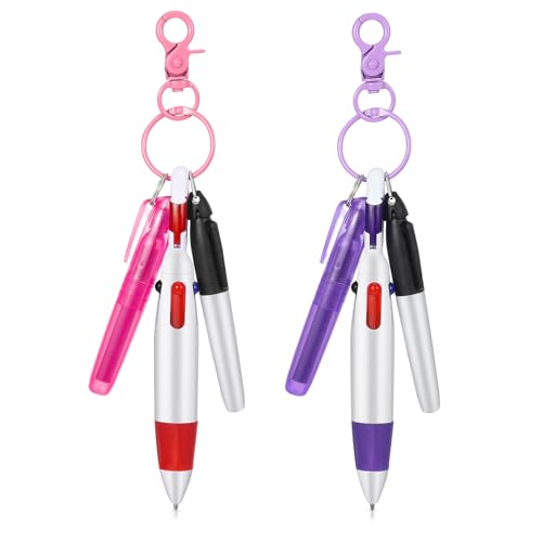 GEEHUA 8 teiliges Mini Textmarker Set, Textmarker Pastell Marker Pastell Textmarker Marker Stifte rosa und violetter 2 Permanentmarker und 2 einziehbare Kugelschreiber für Krankenschwestern Studenten von GEEHUA