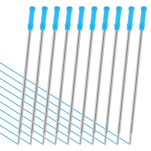 GEEHUA Austauschbare Kugelschreiber Minen 10 Stück glatte Schreibstift Minen 1,0 mm mittlere Spitze Tintenroller Metallmine kompatibel mit Tintenstift Minen für Büro Schule(Blau) von GEEHUA