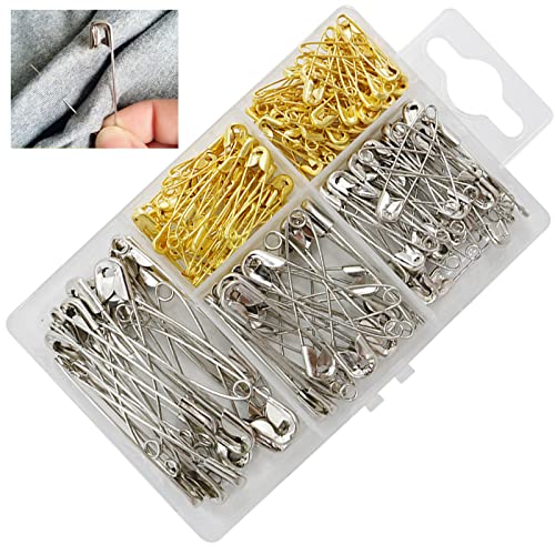 Sicherheitsnadeln Sicherheit Pins Silber Sicherheitsnadeln für Kleidung Safety Pins Clothes Rostbeständig Mini Sicherheitsnadeln Stück Sortierte Sicherheitsnadeln Silber Haltbar Sicherheitsnadeln von GEFAEJIFO