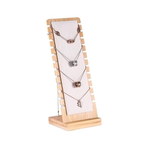 GEK208130 Schmuckhalter Anhänger Organizer Schmuck Display Board Schmuck Hängen Rack Display Stand Stände Holz Abnehmbare Halskette Display Rack Schmuckaufbewahrung(Weiß) von GEK208130