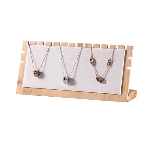 GEK208130 Schmuckhalter Holz Abnehmbare Halskette Display Rack Schmuck Hängen Rack Display Stand Stände Anhänger Organizer Schmuck Display Board Schmuckaufbewahrung(Weiß) von GEK208130