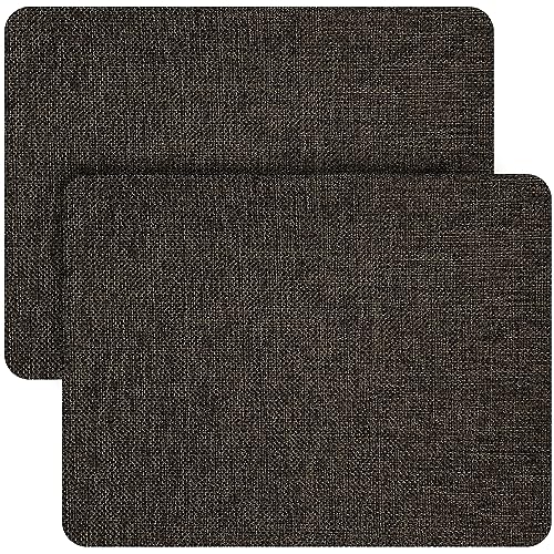 GELAISI Leinenstoff Selbstklebender Kaffeebraun, Flicken Selbstklebend Stoff 20x28cm-2er, Leinen Stoff Patch Selbstklebend für Sofas, Autositze, Bürostuhl, Reparieren Sie Löcher, Risse, Verbrennungen von GELAISI