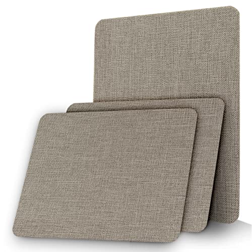 GELAISI Selbstklebende Stoffe, 20x28cm-3er Textil Flicken Selbstklebend, Leinenstoff Reparatur Patch Self-Adhesive für autositz reparatur, Fabric Sofa Reparatur Patchs, Beige Grau von GELAISI