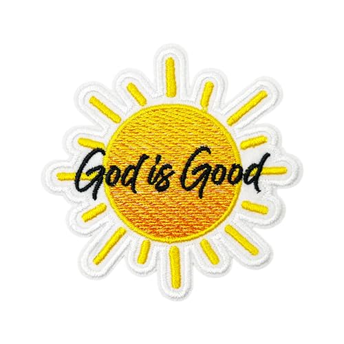 Aufnäher "God is Good", 7,6 cm, zum Aufbügeln oder Aufnähen, bestickt, christliche Stickerei-Aufnäher für Kleidung, Rucksäcke, Hüte, Bibelvers, bestickter Aufnäher, Jesus DIY-Zubehör von GELATUDU