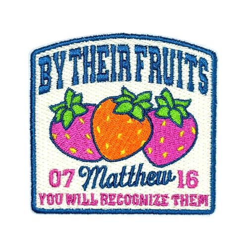 Aufnäher mit Aufschrift "By Their Fruits You Will Recognize Them Matthäus", 7,6 cm, christlich-religiöse Jesus-Bibel, zum Aufbügeln oder Aufnähen, Stickerei, Stoffapplikation für Trucker, Hüte, von GELATUDU