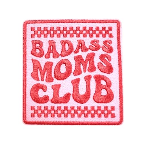 Bada*s Moms Club Patch 7,6 cm Muttertag Mama Leben Cool Moms freche sarkastische Aufbügeln/Aufnähen Stickerei Stoff Applikation Patches für Trucker Hüte Kleidung Rucksack DIY Zubehör Freunde Mama von GELATUDU